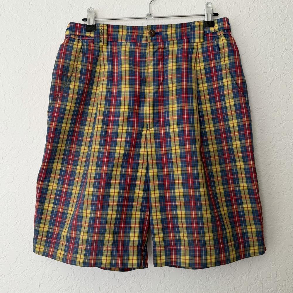 BOGNER Vintage Plaid Golf Shorts Women's Size 8 High Waisted Preppy Country Club